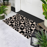 Black and Gray Abstract Rectangular Doormat 18" X 30"